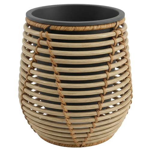 Zdjęcie produktu Donica Rattanowa Z Wkładem Tipi Mała Tarasowa Ogrodowa Kwietnik 13-15 x 19cm