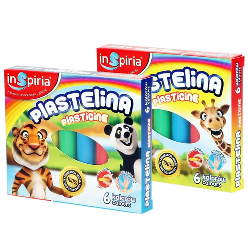 Zdjęcie produktu Plastelina dla Dzieci Szkolna Inspiria 6 Kolorów Miękka Masa Plastyczna mix wzór 1 opak.