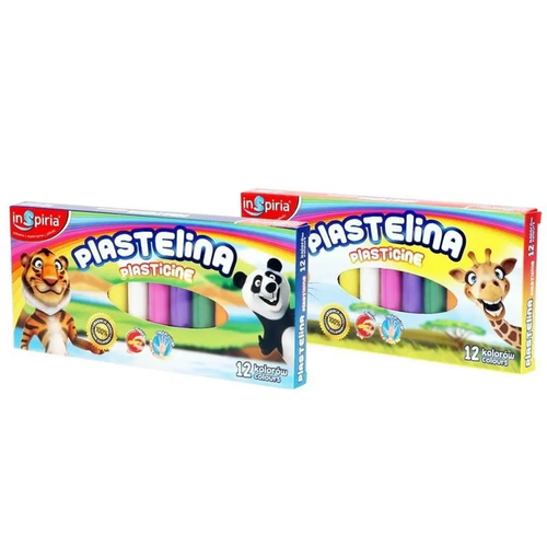 Zdjęcie produktu Plastelina dla Dzieci Szkolna Inspiria 12 Kolorów Miękka Masa Plastyczna mix wzór 1 opak.