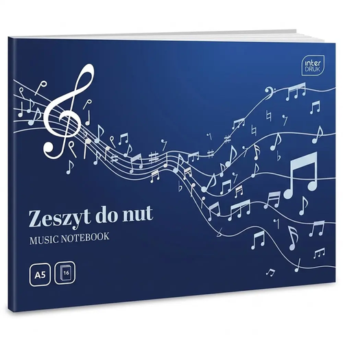 Zdjęcie produktu Zeszyt do Nut Nauka Muzyki A5 Mały 16 kartek 70 g Produkt Polski mix wzór 1 szt.