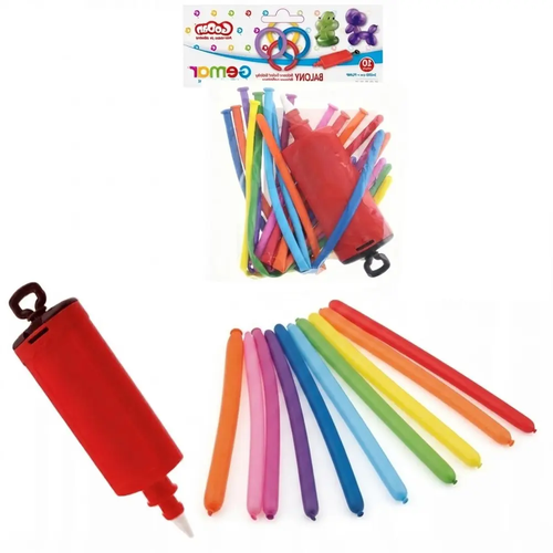 Zdjęcie produktu Zestaw Balonów do Robienia Piesków Figur Zwierzątek z Pompką na Urodziny Imprezę Przyjęcie 5 x 150 cm 10szt.