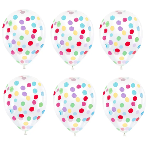 Zdjęcie produktu Balon na Imprezę Transparentny Przezroczysty z Konfetti 30cm 3 sztuki