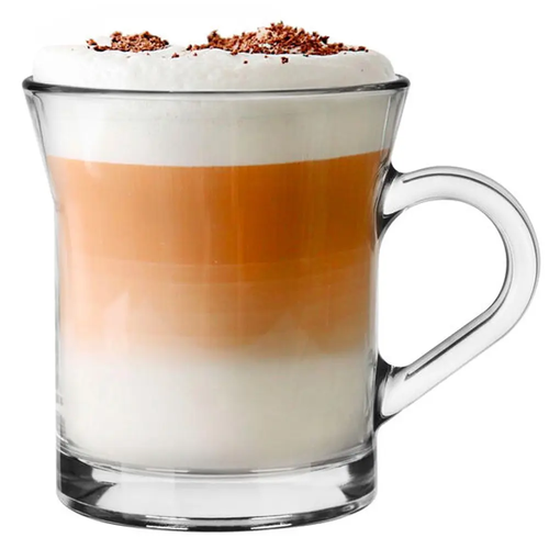 Zdjęcie produktu Kubek Szklany z Uchem do Kawy Herbaty Jola na Deser 280 ml 1 szt.