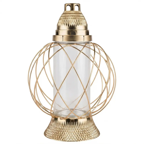 Zdjęcie produktu Elegancki znicz metalowy ażurowy Duża KULA 28x39 cm