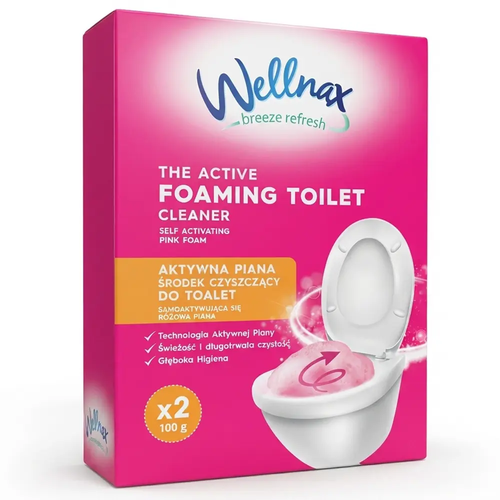 Zdjęcie produktu Aktywna Piana do WC Wellnax Czyszczenie Toalety Usuwanie Zabrudzeń 2x100 g