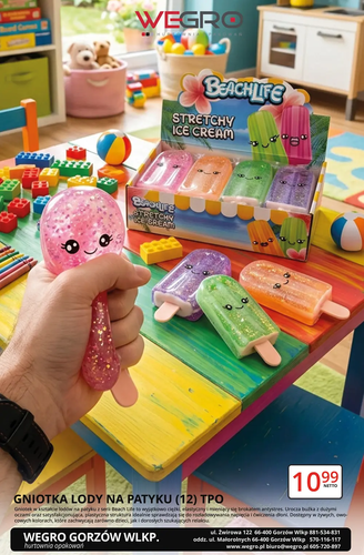 Zdjęcie produktu Gniotek Antystresowy Żelowa Gniotka Lód na Patyku Ice Zabawka Sensoryczna do Ściskania mix kolor 1 szt.