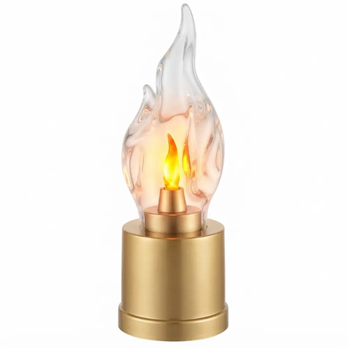 Zdjęcie produktu Wkład Znicz Świeca LED do Zniczy Tres Złoty z Efektem Mocnego Płomienia 16 cm