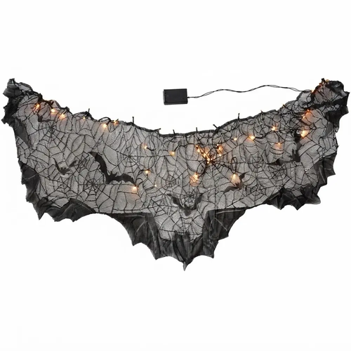 Zdjęcie produktu Kurtyna Świetlna Pajęczyna ze Światełkami 170cm Haloween Velnel 1192 z Bateriami Led w Zestawie