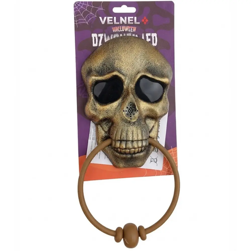 Dzwonek LED Czaszka Kołatka Halloween Velnel na Baterie 