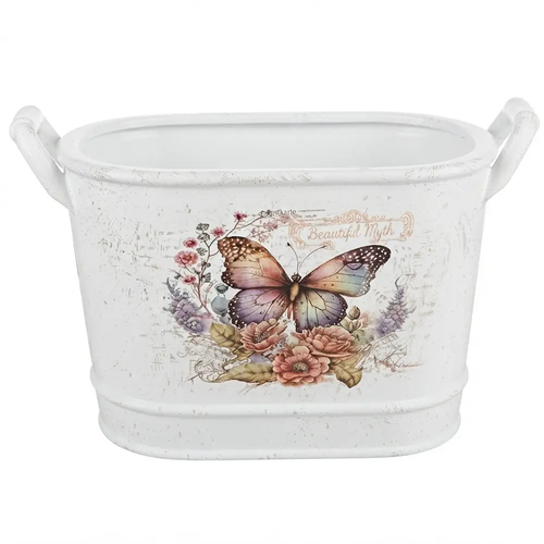 Osłonka Ceramiczna na Doniczkę na Kwiaty Czajnik 1221 Biała Dekoracyjna 25x15x18 cm mix wzór 1 szt.