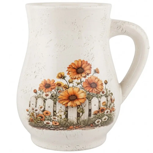 Zdjęcie produktu Osłonka Ceramiczna na Kwiaty Dzbanek 1252 Biała Dekoracyjna 22x16x21,5 cm mix wzór 1 szt.