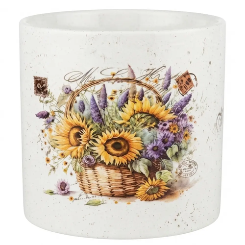 Zdjęcie produktu Osłonka Ceramiczna na Doniczkę 1214 Biała Dekoracyjna 17x17x15 cm mix wzór 1 szt.