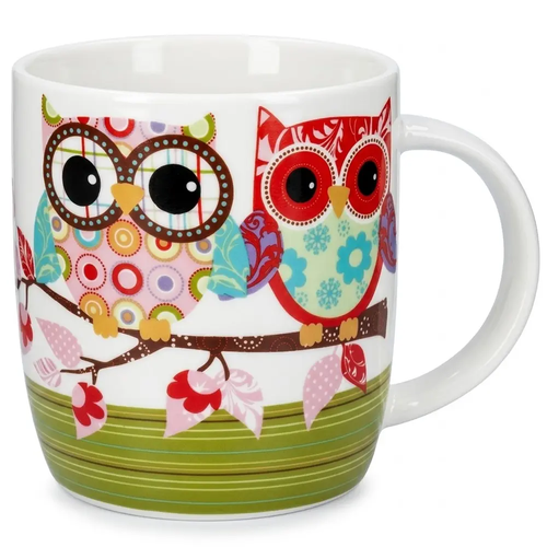 Zdjęcie produktu Kubek Ceramiczny Uchem Sowa do Kawy Herbaty 350 ml
