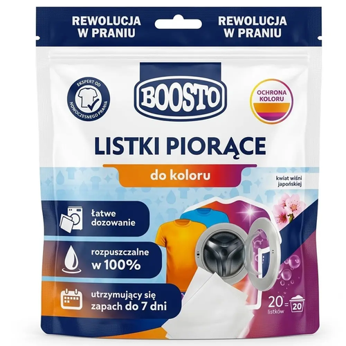 Magiczne Listki Piorące do Prania Tkanin do Koloru Kwiat Wiśni Japońskiej Zapach do 7 dni 20 szt
