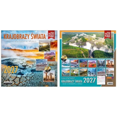 Kalandarz Ścienny 2027 rok Krajobrazy Świata Produkt Polski MIX