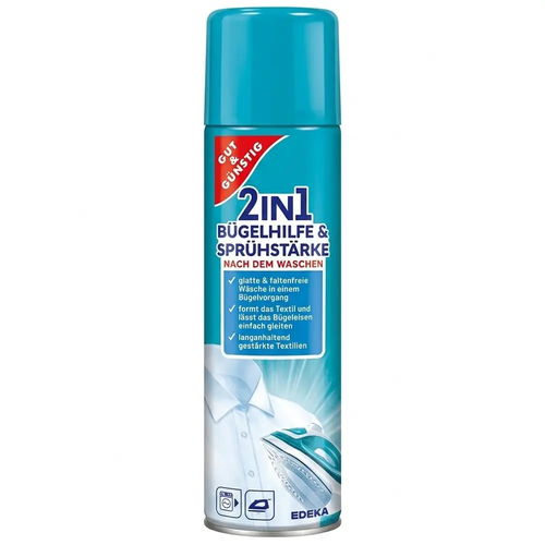 Zdjęcie produktu Krochmal w Sprayu Ułatwiający Prasowanie Gut & Gunstig 2w1 Idealna Sztywność Prania 500ml