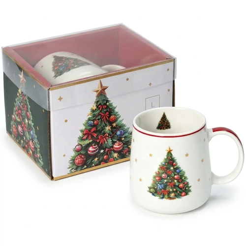 Kubek Świąteczny Porcelanowy z Uchem na Święta Choinka CR50-S7 500ml