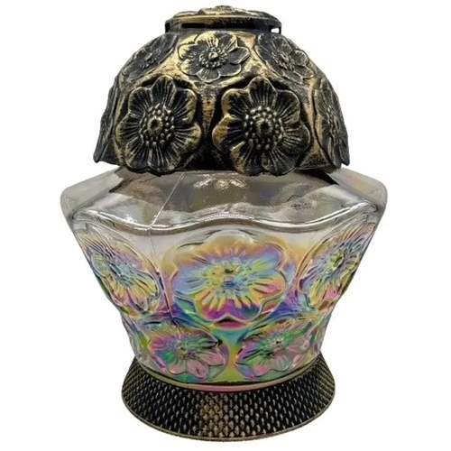 Zdjęcie produktu Znicz Lampion na Cmentarz Santa Marozza Kamelia Zloty lub Srebrny 37cm mix kolor 1 szt.
